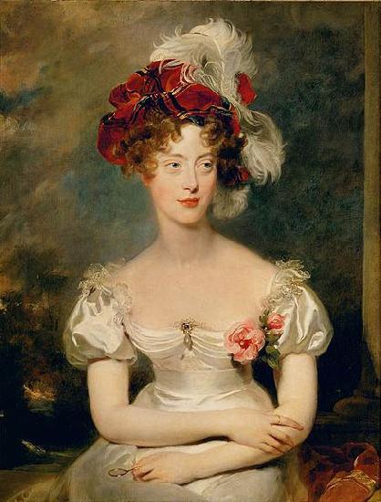 Sir Thomas Lawrence Portrait of Princess Caroline Ferdinande of Bourbon-Two Sicilies, Duchess of Berry. Germany oil painting art